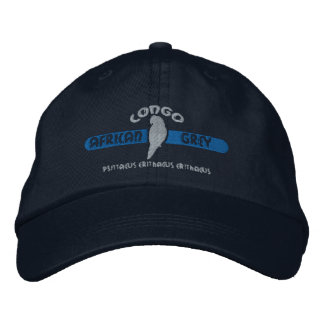Casquette Brodée Congo-Africain Gris Parrot Bleu