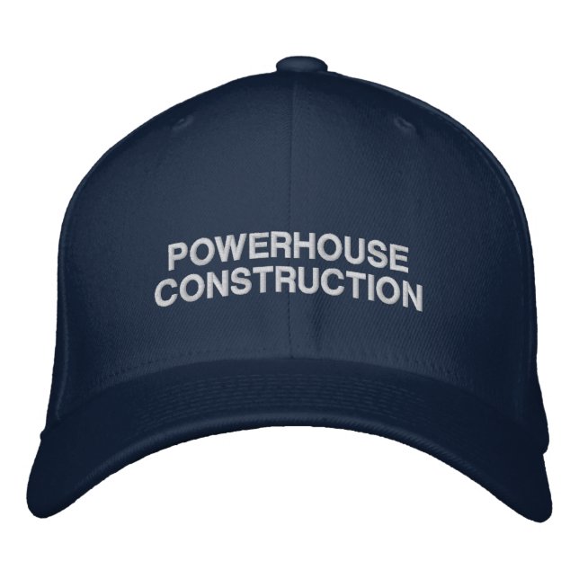 Casquette Brodée Construction Nom de la société Bloc Texte Marine (Devant)