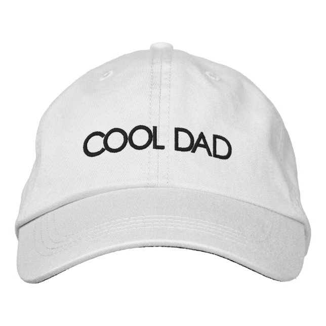 Casquette Brodée Cool papa blanc noir personnalisé moderne (Devant)