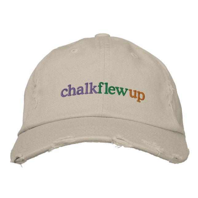 Casquette Brodée craie volée (casquette kaki) (Devant)