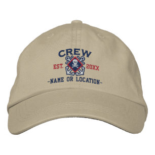 Casquette Brodée Crâne nautique personnalisé d'os croisés