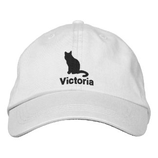 Casquette Brodée Cute Chat Noir Personnalisé