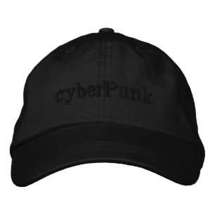 Casquette Brodée cyberPunk - Noir sur noir