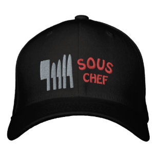 Casquette brodée de couteaux de sous-chef