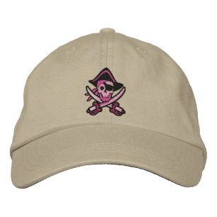 Casquette brodée de crâne de capitaine pirate
