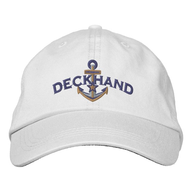 Casquette Brodée Deckhand Nautical Star Anchor Embroidery (Devant)