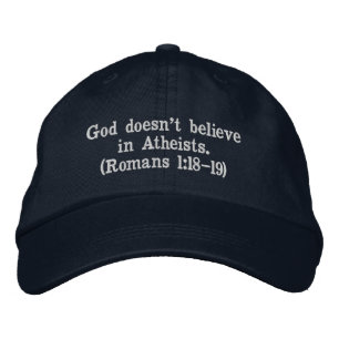 Casquette Brodée Dieu ne croit pas en athées