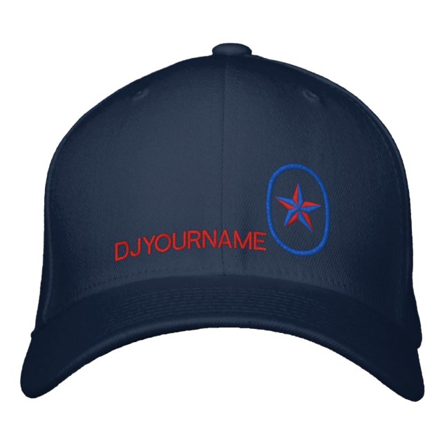 Casquette Brodée DJ Star Nom personnalisé Broderie (Devant)