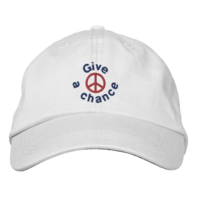 Casquette Brodée Donner Une Chance À La Paix (Devant)