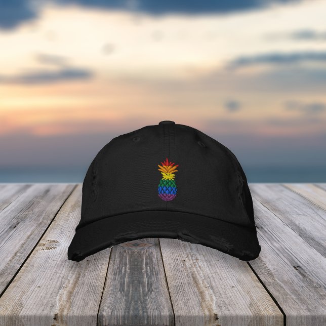 Casquette Brodée Drapeau arc-en-ciel à ananas (Créateur téléchargé)