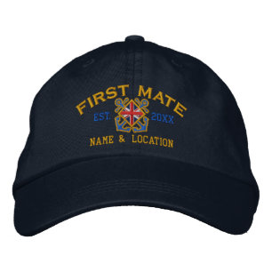 Casquette Brodée Drapeau britannique personnalisé Premier maté Naut