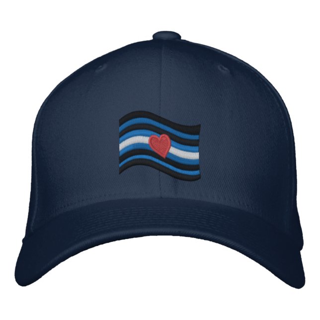 Casquette Brodée Drapeau de la Fierté en cuir (Devant)