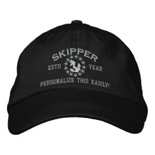 Casquette Brodée Drapeau de yacht de capitaine d'ANNÉE et de noms