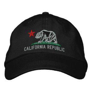 Casquette Brodée Drapeau d'État de la RÉPUBLIQUE DE CALIFORNIE Casq