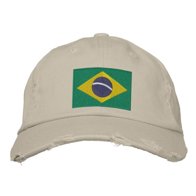 Casquette Brodée Drapeau du Brésil avec texte personnalisé (Devant)