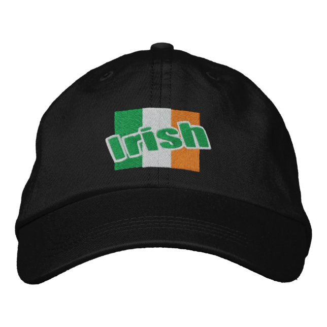 Casquette Brodée Drapeau Et Texte Irlandais Patriotique (Devant)