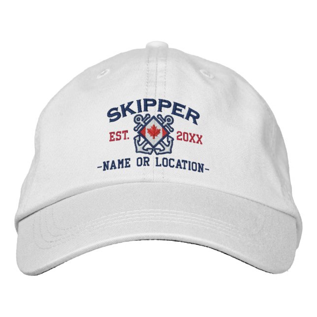 Casquette Brodée Drapeau marin canadien nautique (Devant)