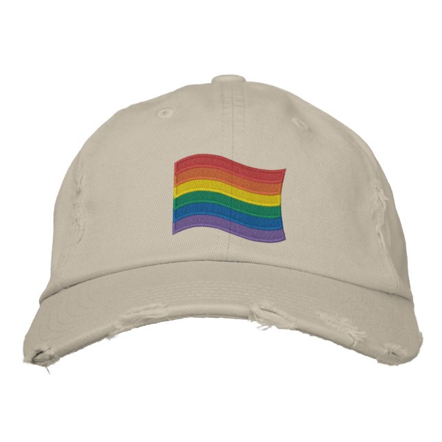 Casquette Brodée Drapeau traditionnel LGBTQ+ Pride Basse-Basse Brod (Devant)