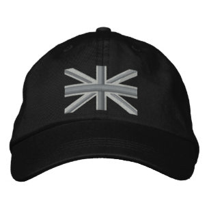 Casquette Brodée Drapeau Union Jack Argent Angleterre Swag Broderie