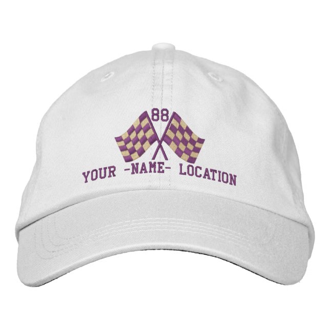 Casquette Brodée Drapeaux de course surchargés personnalisés Broder (Devant)