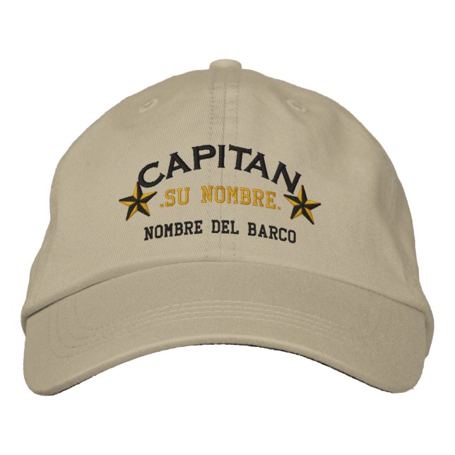Casquette Brodée EL ESPAGNOL Capitan Nombre del barco y su nombre. (Devant)