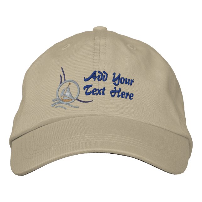 Casquette Brodée Embroderie personnalisée en voilier nautique (Devant)