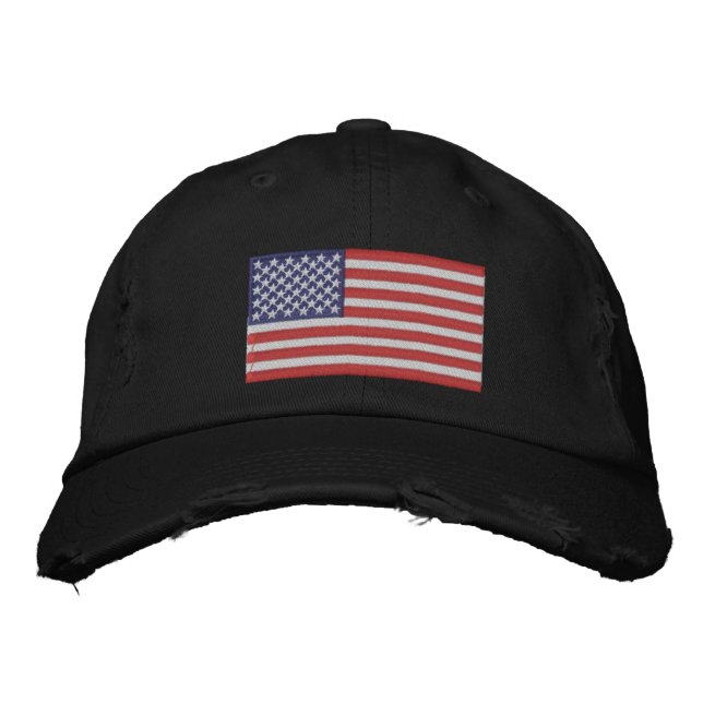Casquette Brodée Embroidered Hat American Flag (Devant)