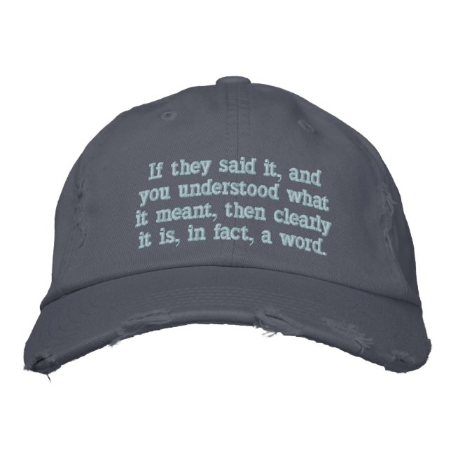 Casquette Brodée En fait, il s'agit clairement d'un mot (Devant)