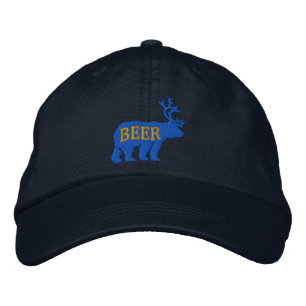 Casquette Brodée Énoncé brodé brossé portant sur le cerf d'ours ou 
