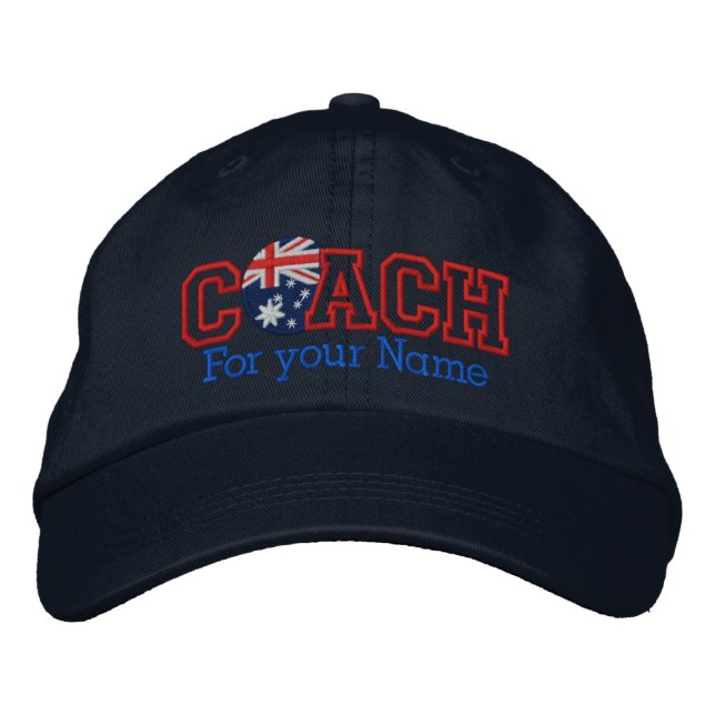Casquette Brodée Entraîneur australien personnalisé avec votre nom (Devant)