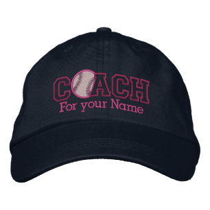 Casquette Brodée Entraîneur de baseball rose personnalisé avec votr