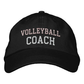 Casquette Brodée Entraîneur de volley-ball rose et blanc