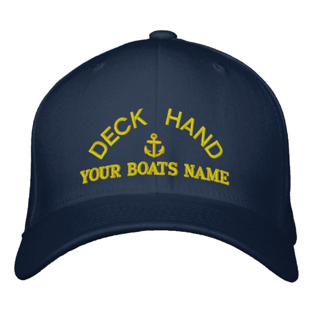 Casquette Brodée équipage de bateau de pont personnalisé (Devant)
