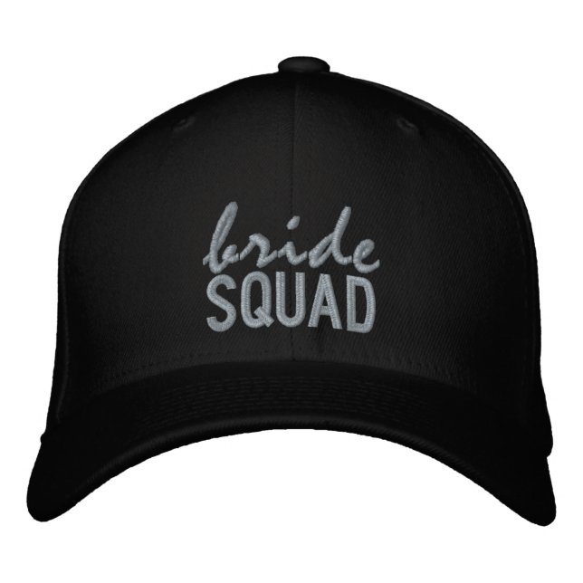 Casquette Brodée Équipe de mariée noire et d'or (Devant)