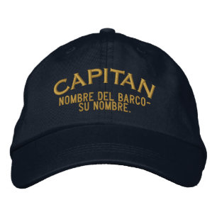 Casquette Brodée ESPAGNOL El Capitan Nombre del barco y su nombre