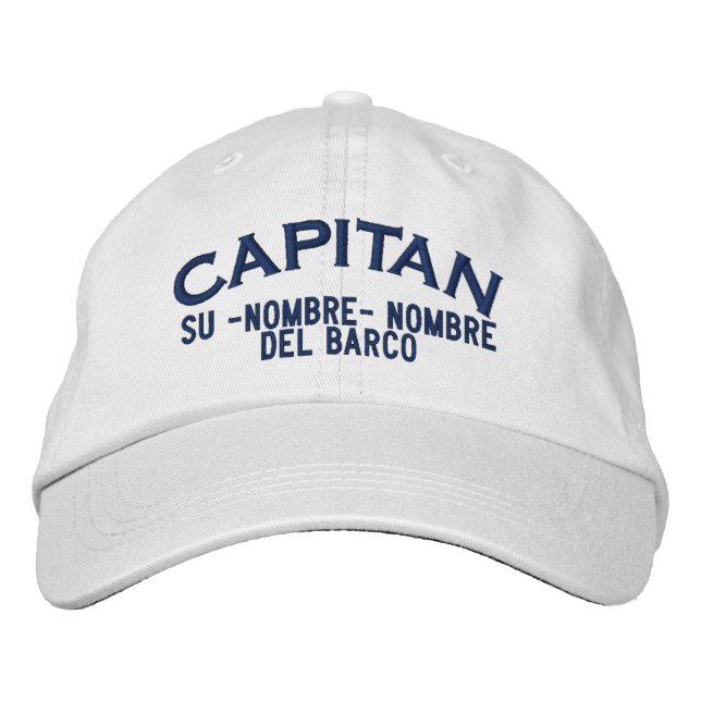 Casquette Brodée ESPAGNOL El Capitan Nombre del barco y su nombre (Devant)