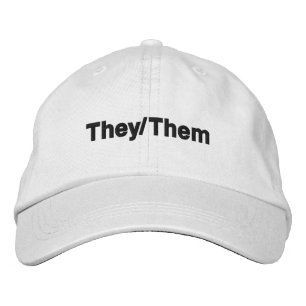 Casquette Brodée Eux, Leurs Pronouns Lgbt lgbtq noir blanc