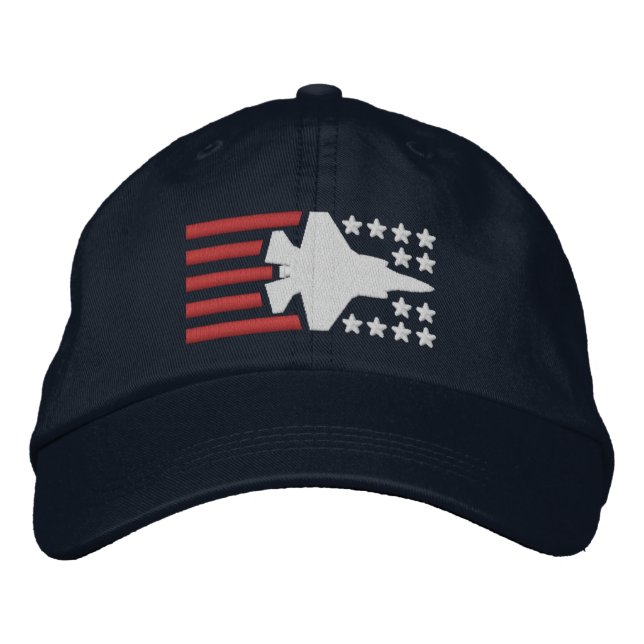 Casquette Brodée F-35 Étoiles et rayures d'avion de chasse (Devant)