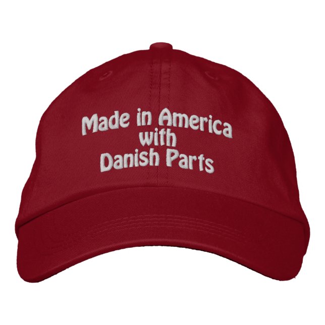 Casquette Brodée Fabriqué en Amérique avec pièces danoises (Devant)