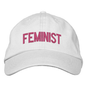 Casquette Brodée Feminist rose chaud blanc moderne brodé