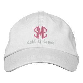 Casquette Brodée Femme d'honneur Mariage personnalisé Monogramme Ca