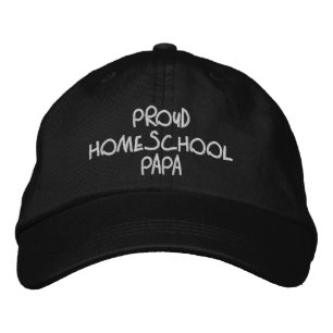 Casquette Brodée Fier Homeschool Papa noir et blanc
