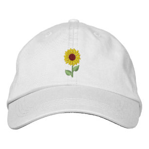 Casquette Brodée Fleur de tournesol brodée personnalisée fleur casq