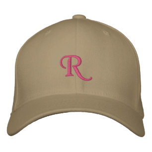 Casquette Brodée Flexfit Laine R Monogramme Hommes Femmes-Casquette
