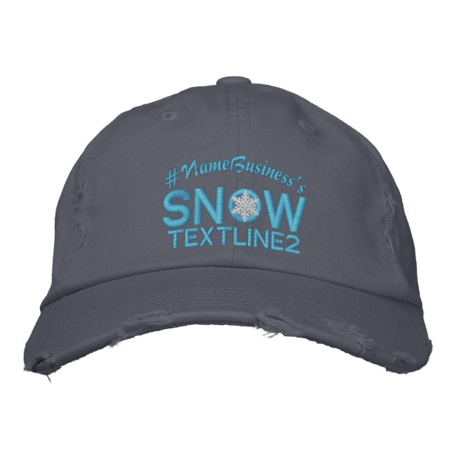 Casquette Brodée Flocon de neige brodé personnalisé Bébé Bleu (Devant)