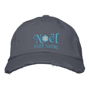 Casquette Brodée Flocon de neige Noel personnalisé Baby Blue