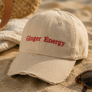 Casquette brodée Ginger Energy   Chapeau drôle pou