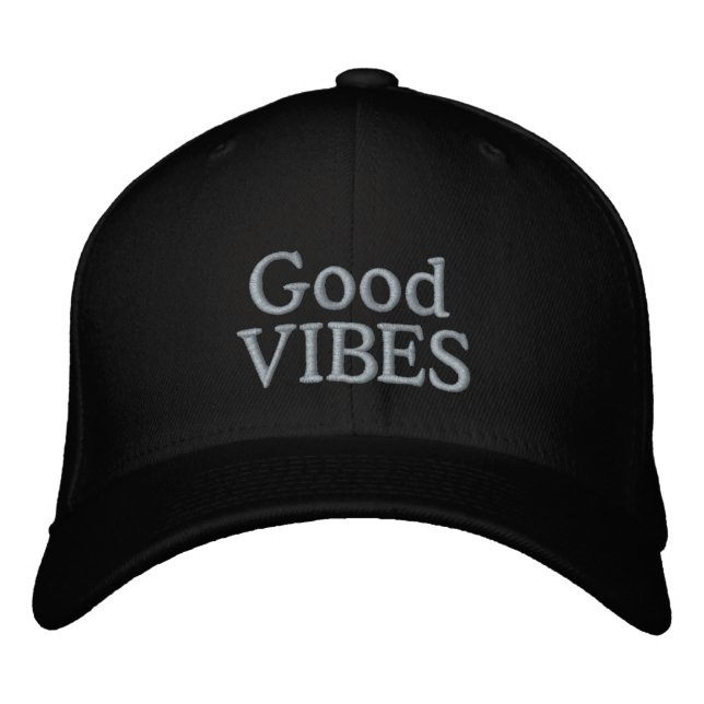 Casquette Brodée Good Vibes Black (Devant)