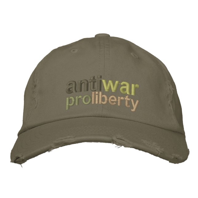 Casquette Brodée Guerre anti-guerre (Devant)