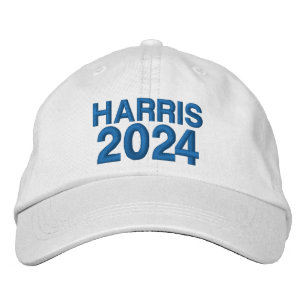 Casquette Brodée Harris 2024 typographie bleue moderne élection